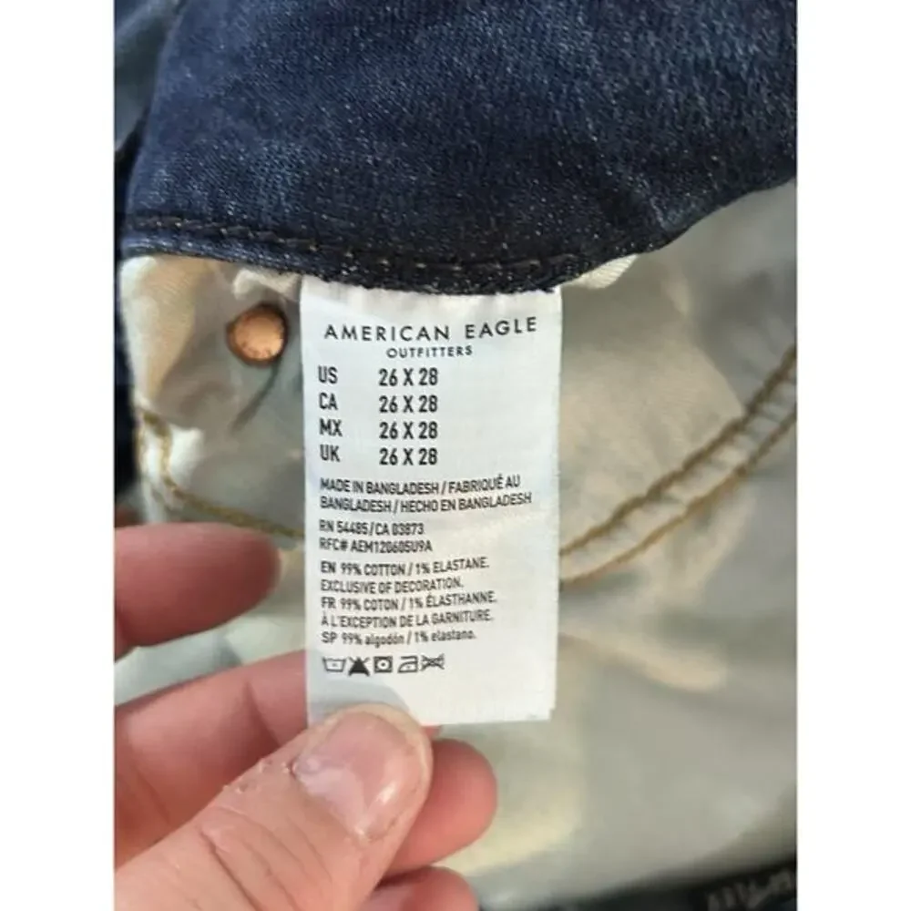 american eagle jeans men Slim‎ Straight 26x28 Medium Wash Next Level Flex